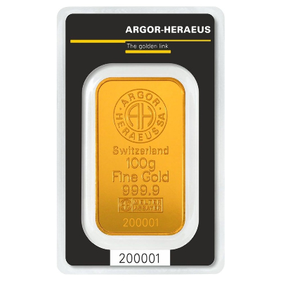 100g zlatý slitek Argor Heraeus SA AHZ011